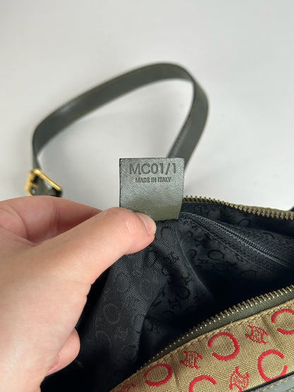 Sac Macadam vintage Céline Paris kaki rouge