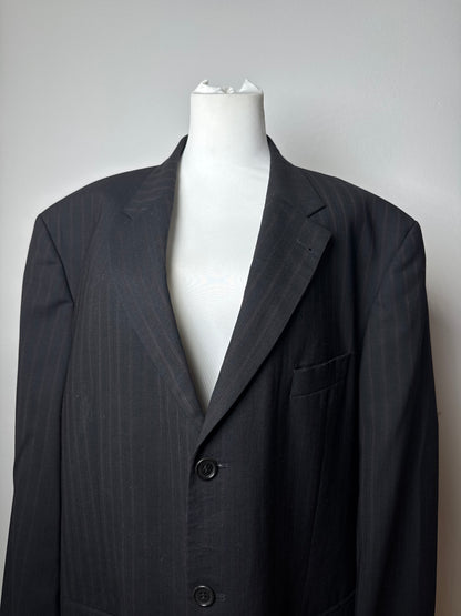 Vintage Hugo Boss Striped Men’s Wool Blazer Black Red XXL