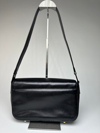Vintage Givenchy Leather Shoulder Bag Black