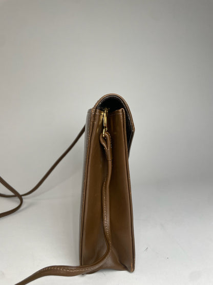 Vintage Givenchy Asymetric Leather Shoulder Bag Brown
