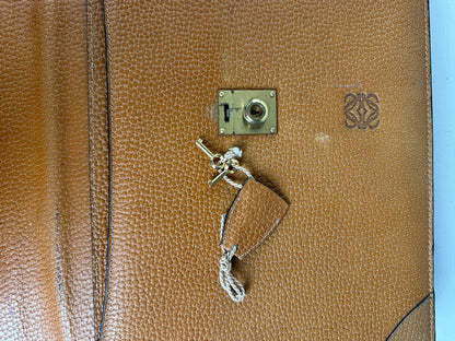 Vintage Loewe Leather Document Holder Tan Gold