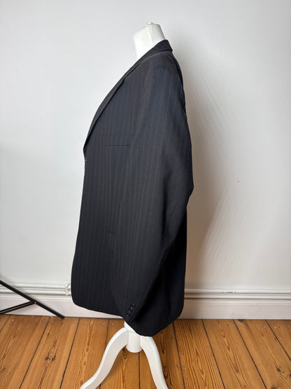 Vintage Hugo Boss Striped Men’s Wool Blazer Black Red XXL