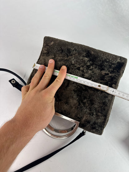 Vintage Courreges 2Way Fur Leather Bag brown