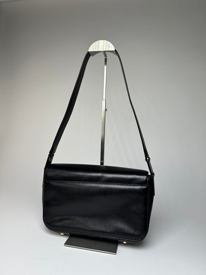 Vintage Givenchy Leather Shoulder Bag Black
