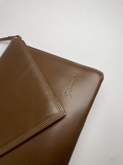 Vintage Givenchy Asymetric Leather Shoulder Bag Brown