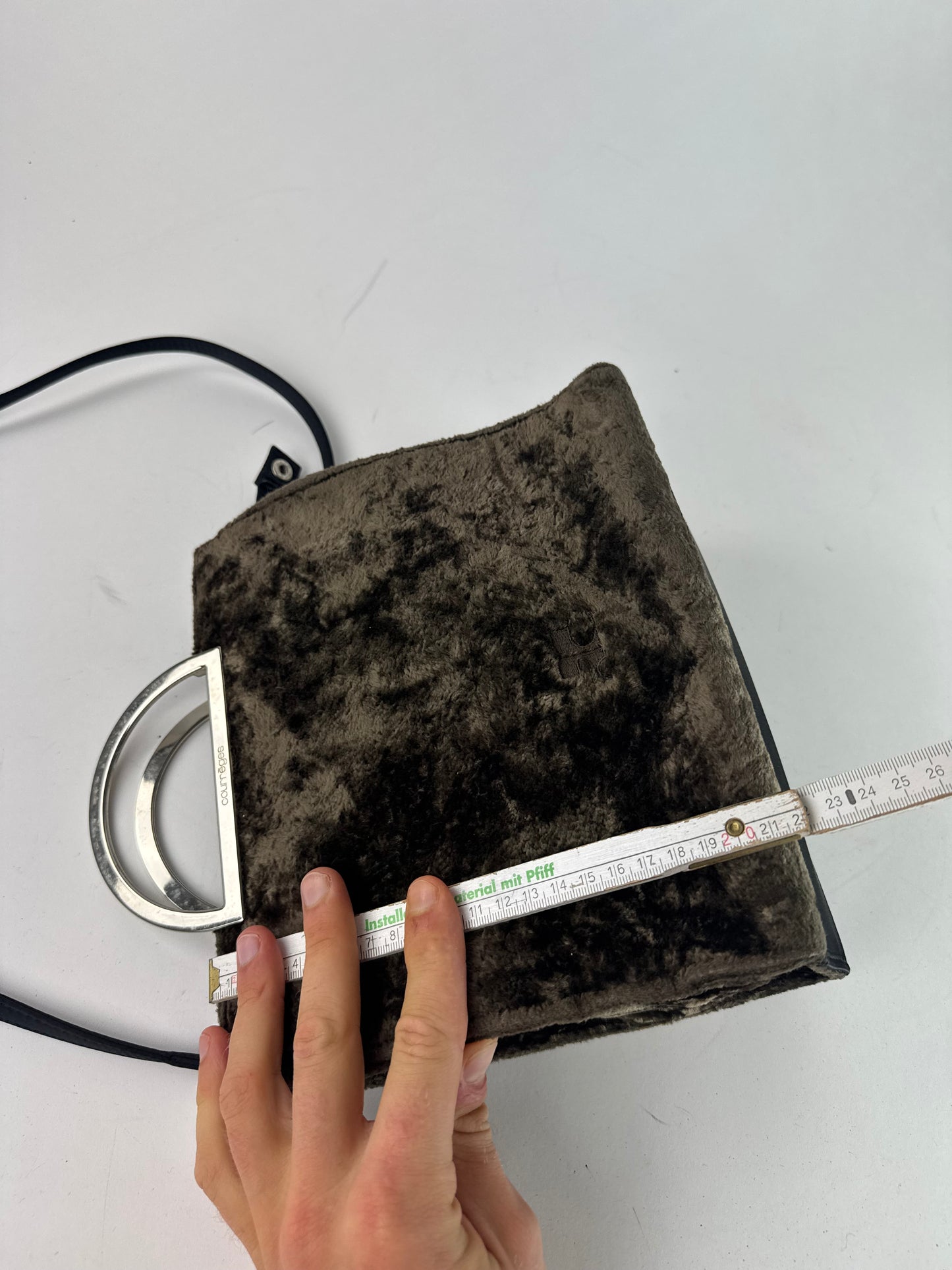 Vintage Courreges 2Way Fur Leather Bag brown