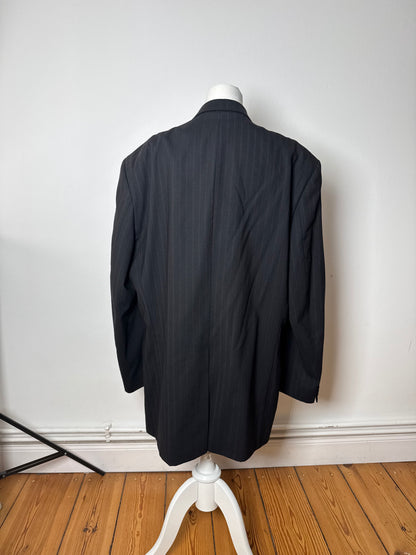 Vintage Hugo Boss Striped Men’s Wool Blazer Black Red XXL