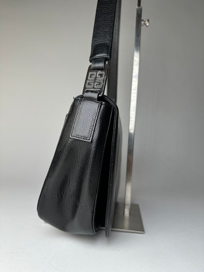 Vintage Givenchy Leather Shoulder Bag Black