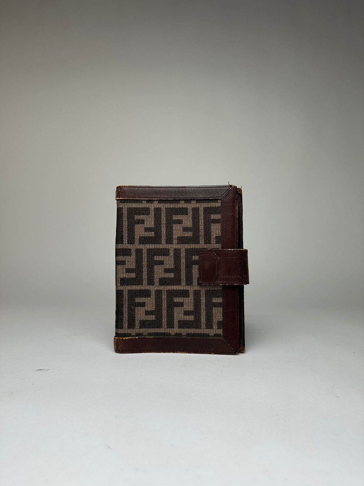 Vintage Fendi Zucca Canvas Bifold Wallet Late 1980s Brown Beige