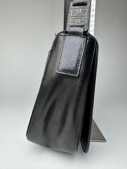 Vintage Givenchy Leather Shoulder Bag Black