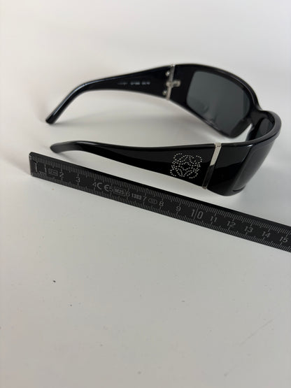 Vintage Loewe Acetate Sunglasses Black Silver