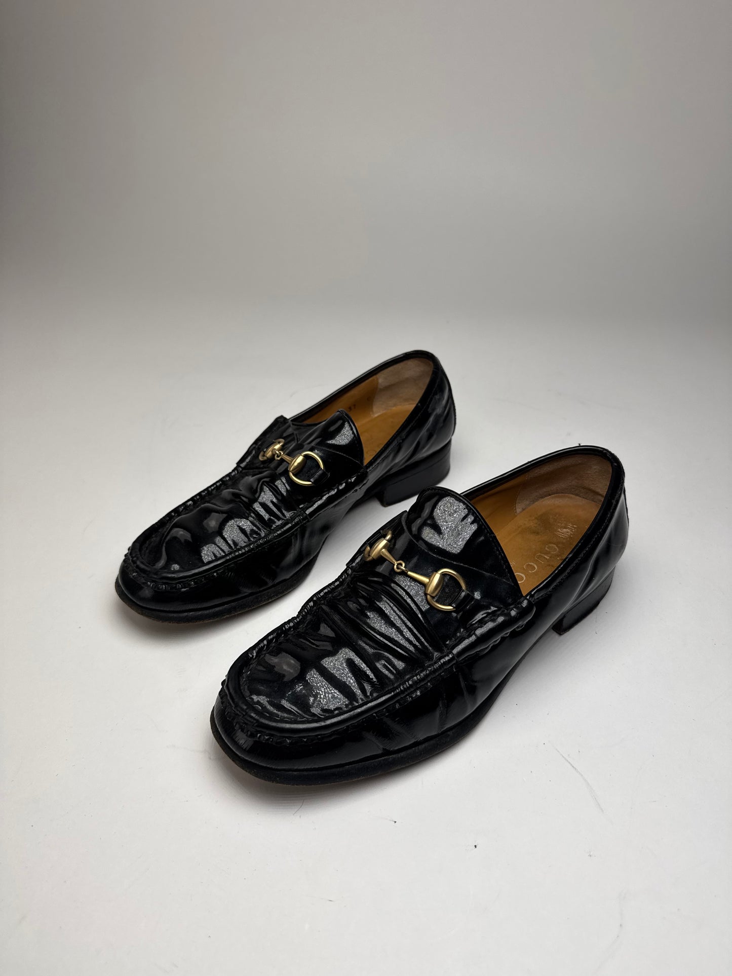 Vintage Gucci Patent Leather Loafer Black EU37