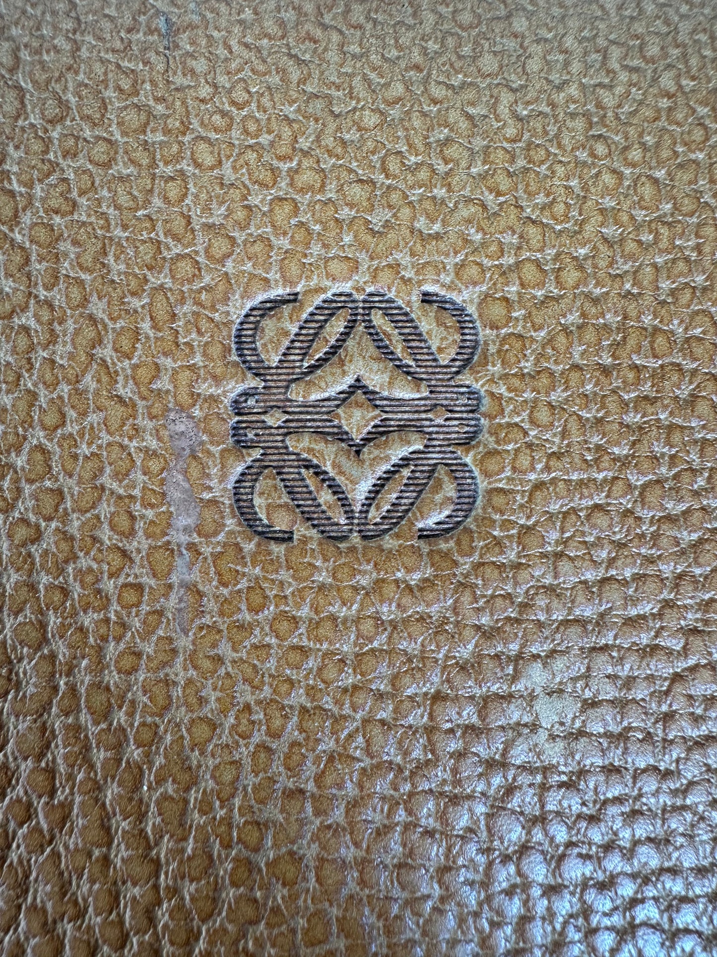 Vintage Loewe Leather Document Holder Tan Gold