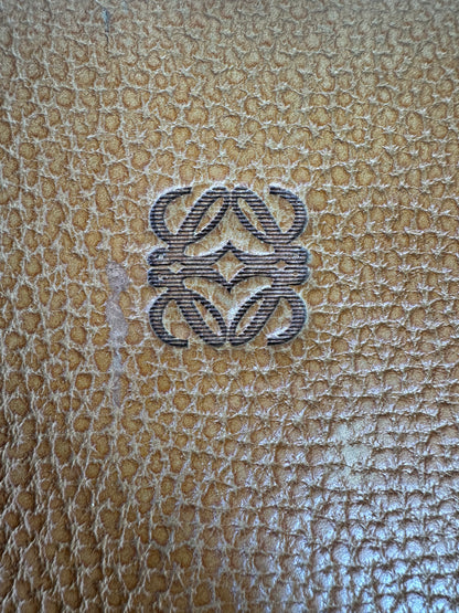 Vintage Loewe Leather Document Holder Tan Gold