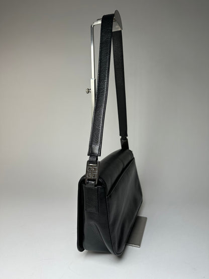 Vintage Givenchy Leather Shoulder Bag Black