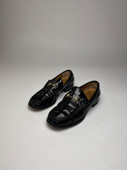 Vintage Gucci Patent Leather Loafer Black EU37