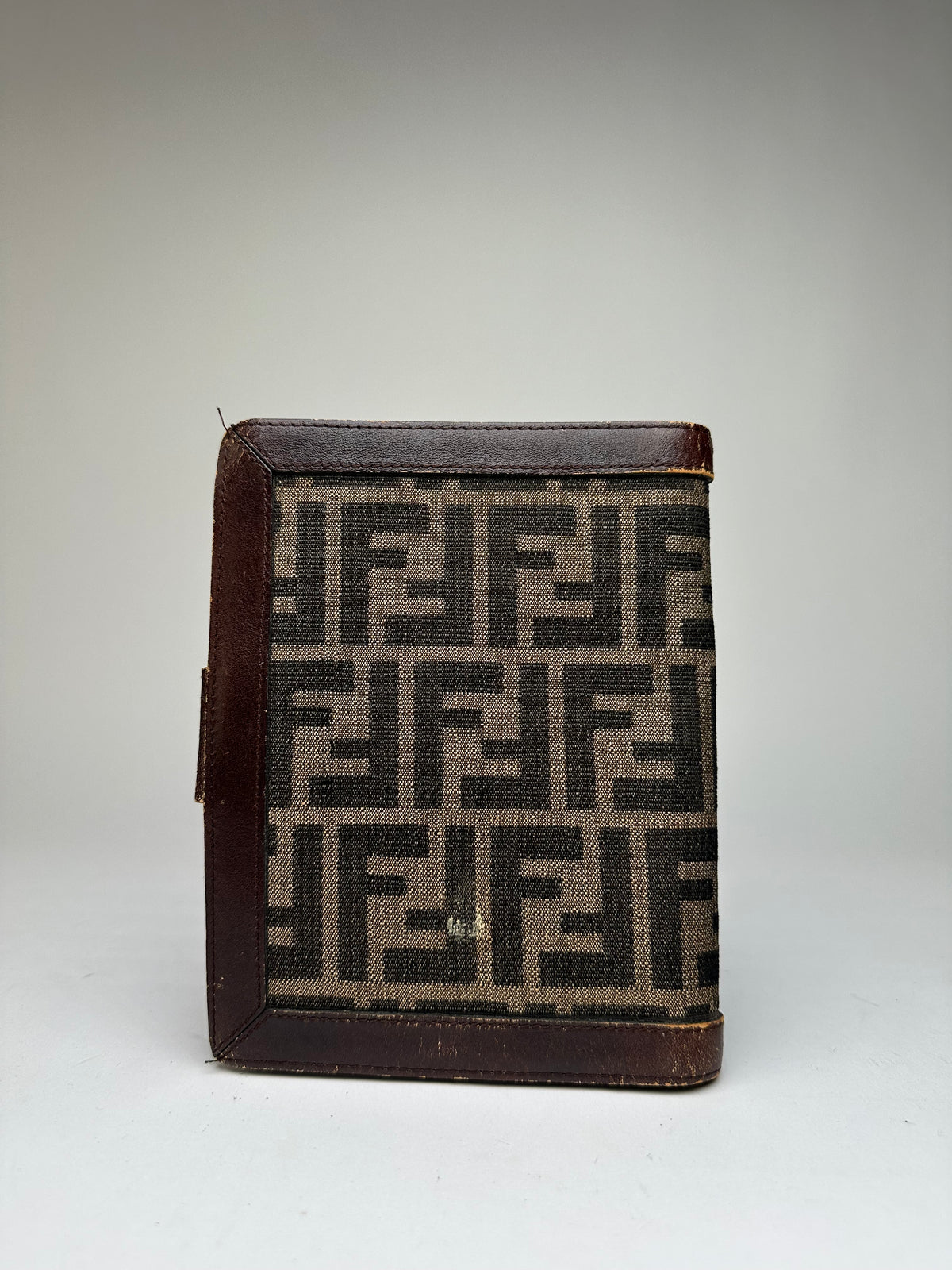 Vintage Fendi Zucca Canvas Bifold Wallet Late 1980s Brown Beige