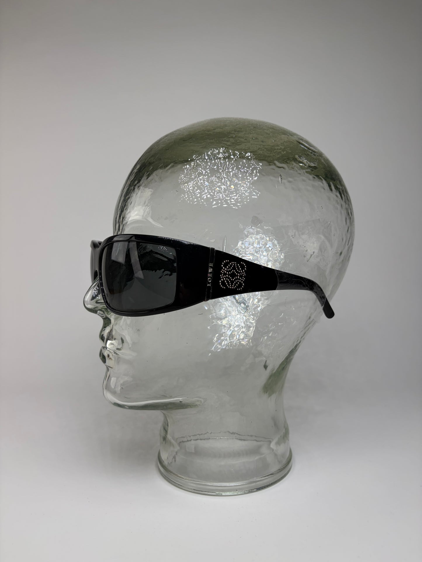 Vintage Loewe Acetate Sunglasses Black Silver
