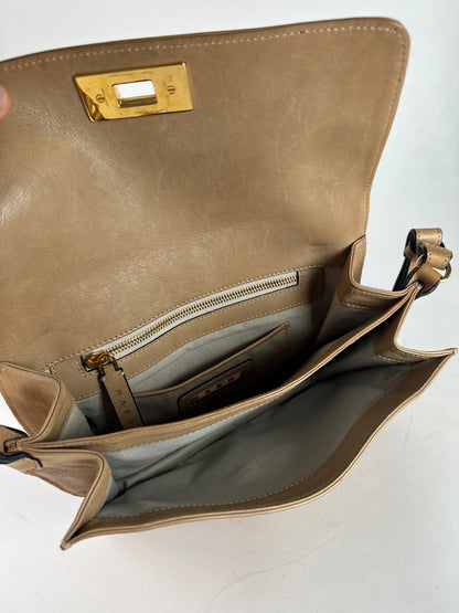 Vintage Marni 2Way Leather Bag Camel