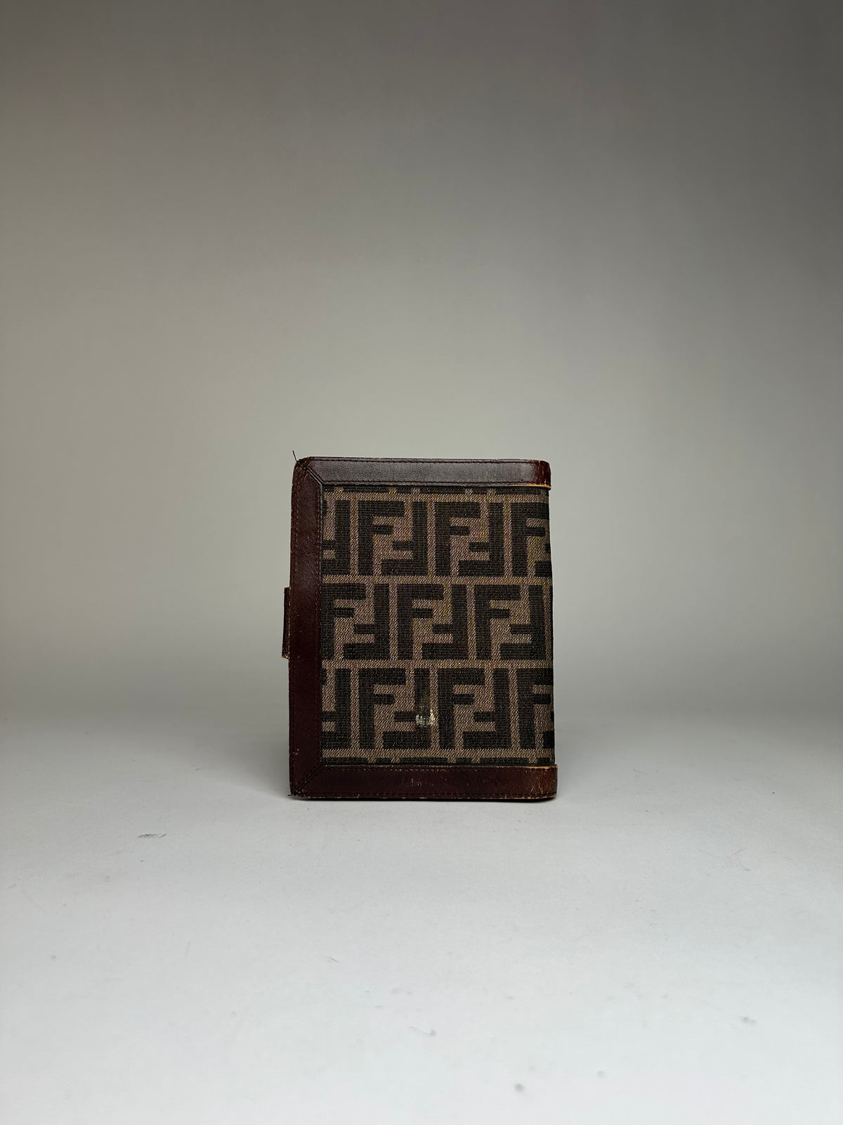 Vintage Fendi Zucca Canvas Bifold Wallet Late 1980s Brown Beige