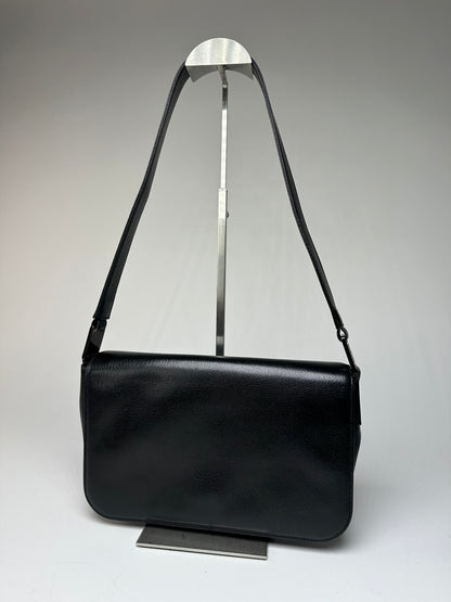 Vintage Givenchy Leather Shoulder Bag Black