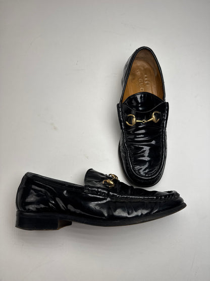 Vintage Gucci Patent Leather Loafer Black EU37