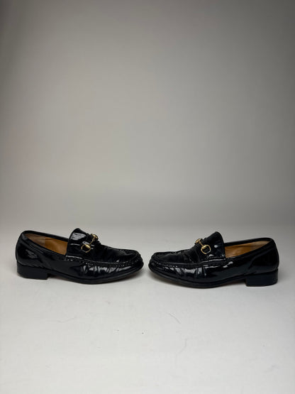 Vintage Gucci Patent Leather Loafer Black EU37