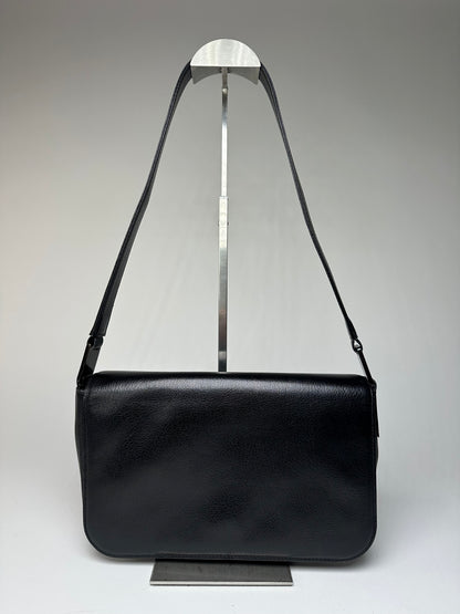 Vintage Givenchy Leather Shoulder Bag Black