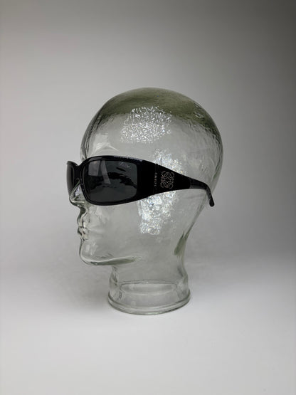 Vintage Loewe Acetate Sunglasses Black Silver