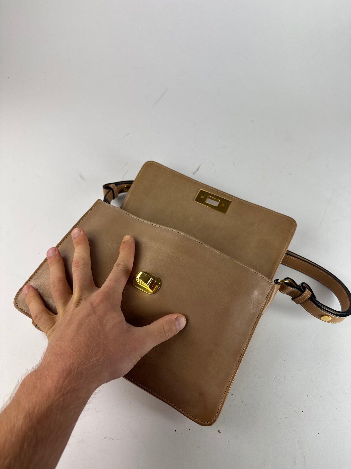 Vintage Marni 2Way Leather Bag Camel