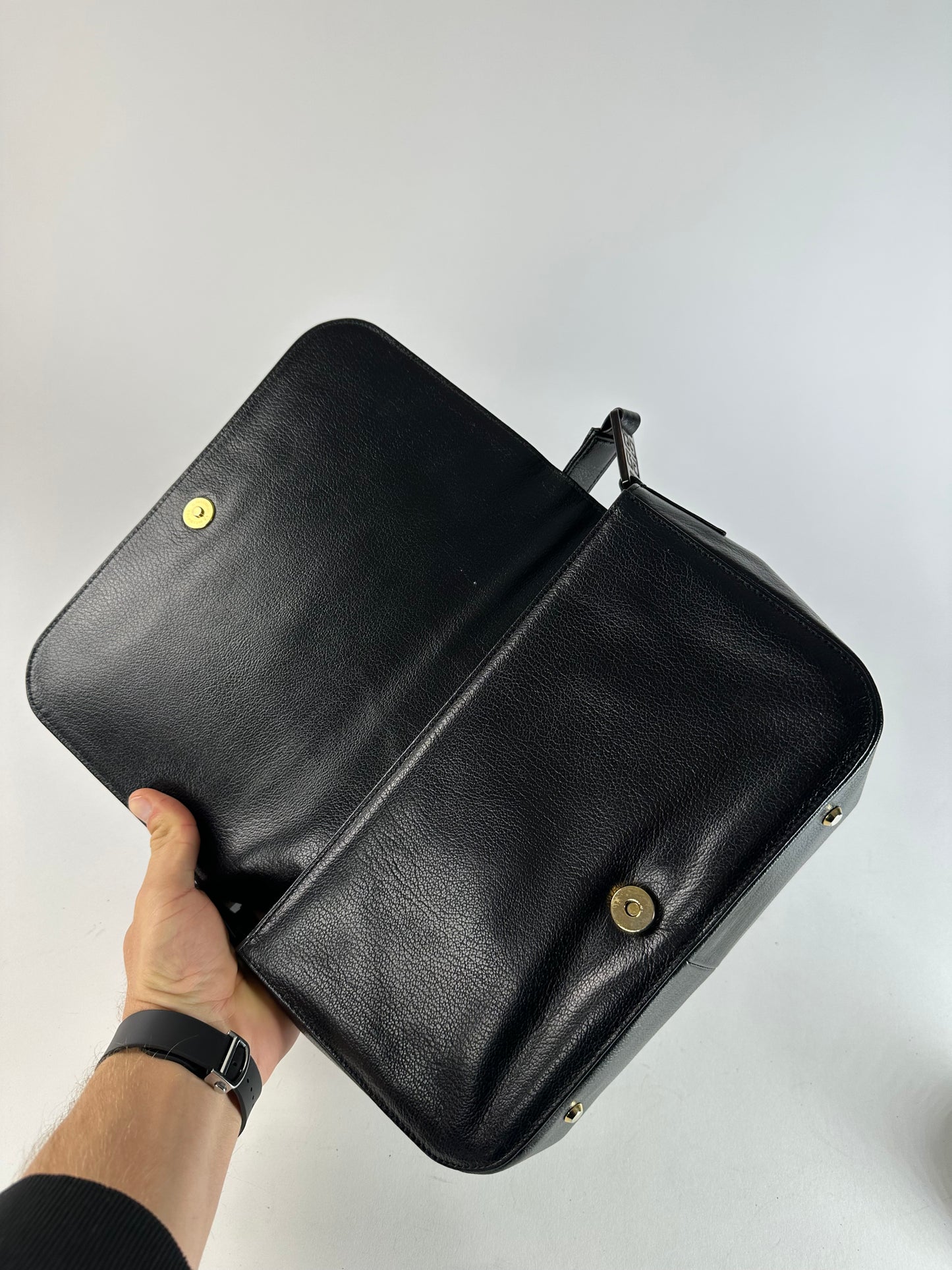 Vintage Givenchy Leather Shoulder Bag Black