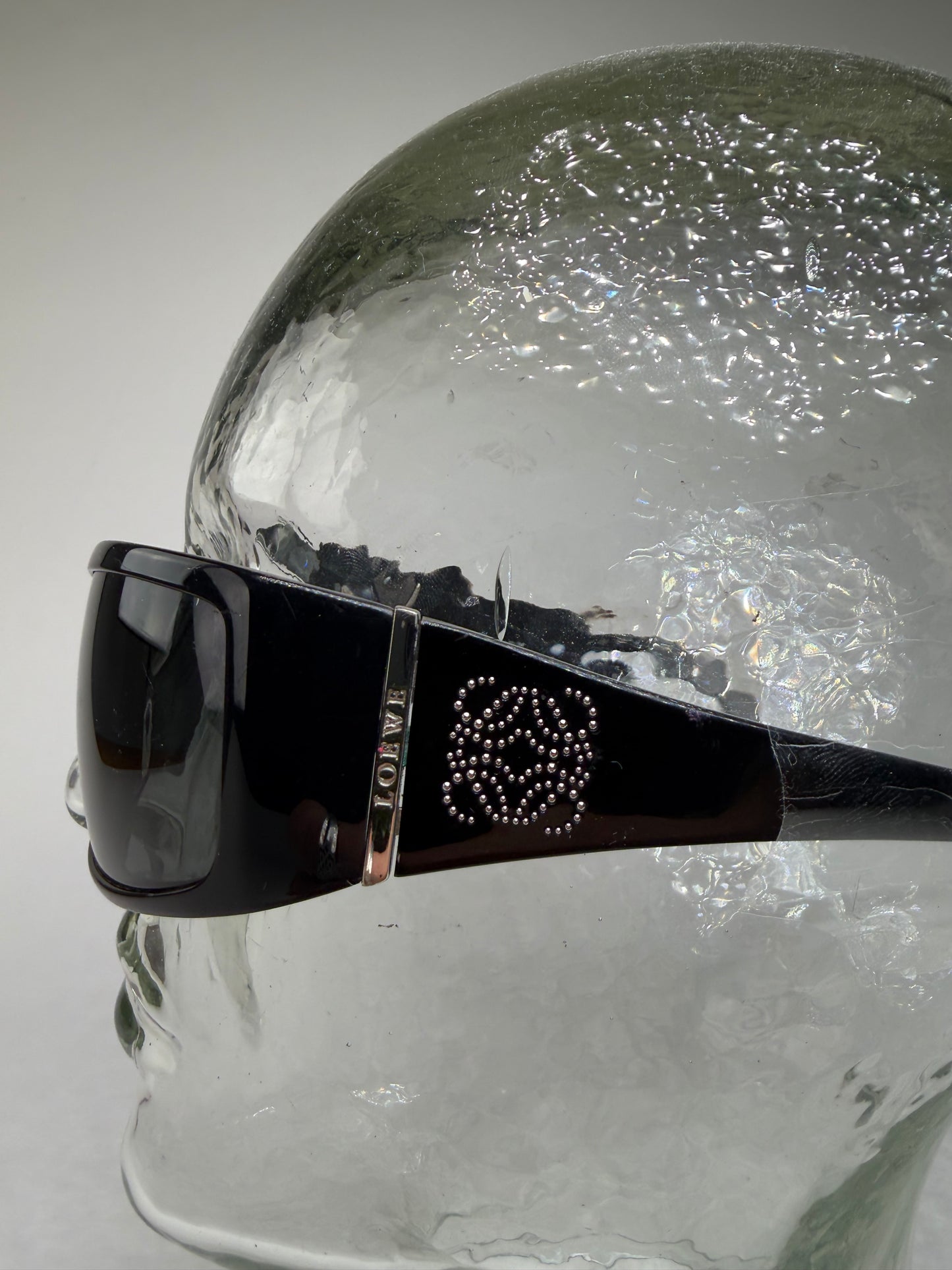Vintage Loewe Acetate Sunglasses Black Silver