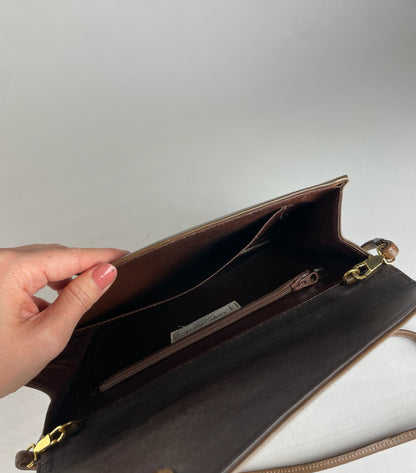 Vintage Givenchy Asymetric Leather Shoulder Bag Brown