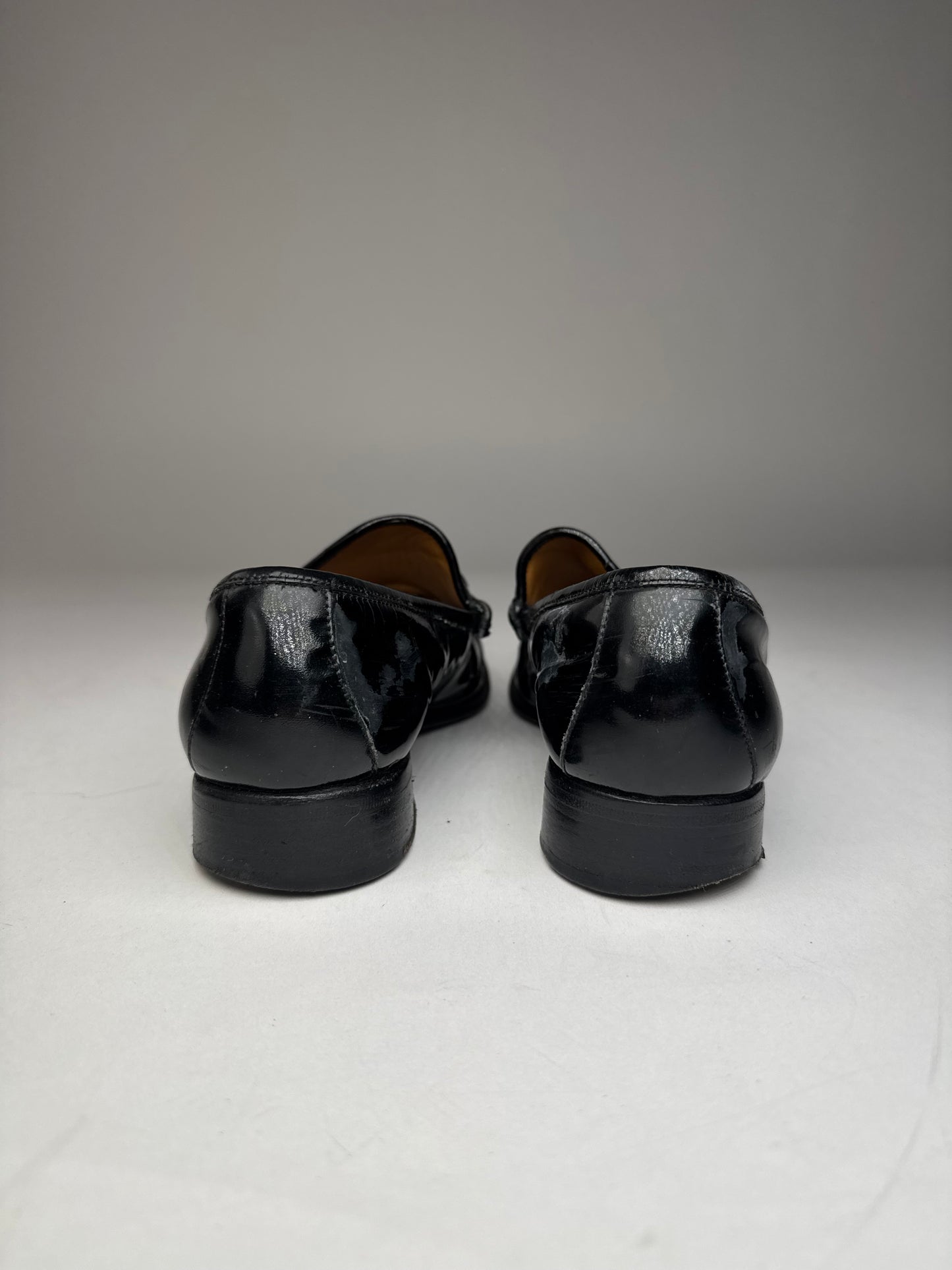 Vintage Gucci Patent Leather Loafer Black EU37