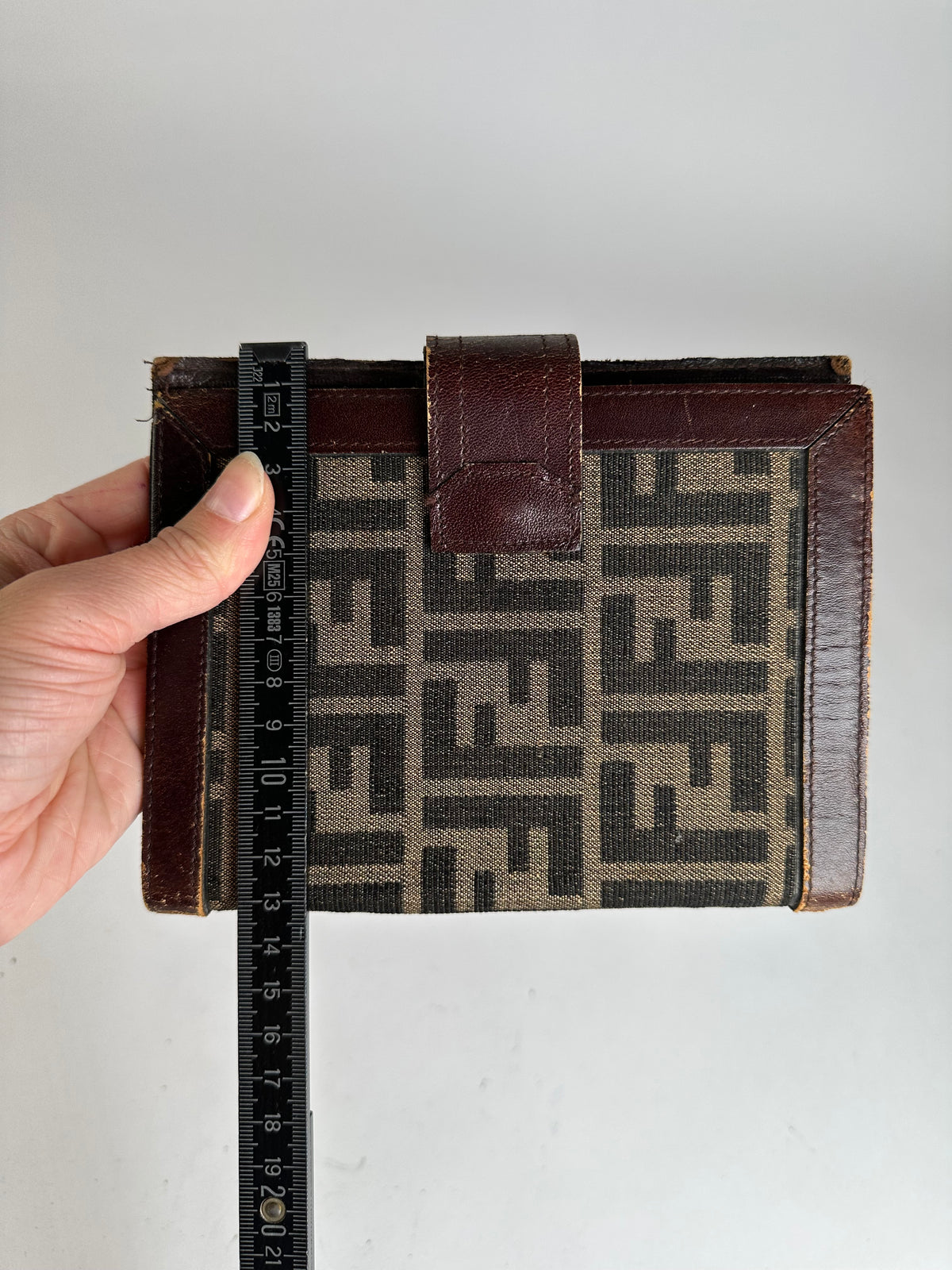 Vintage Fendi Zucca Canvas Bifold Wallet Late 1980s Brown Beige