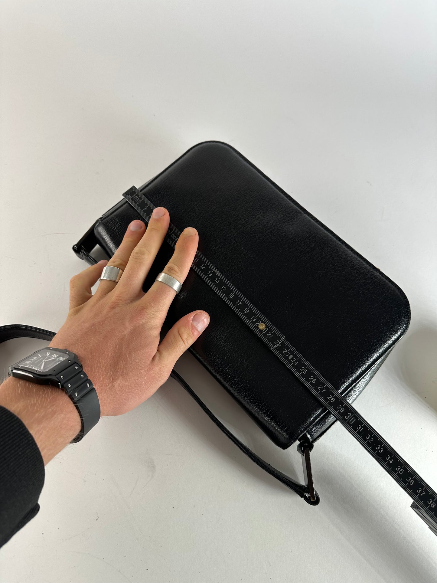 Vintage Givenchy Leather Shoulder Bag Black