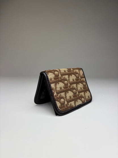 Vintage Dior Trotter Monogram Bifold Wallet Beige Brown