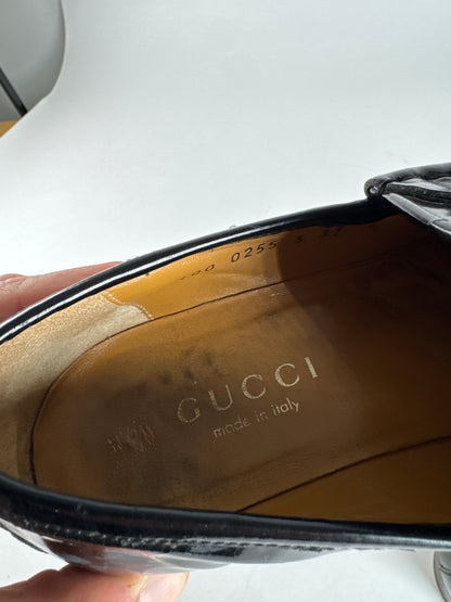 Vintage Gucci Patent Leather Loafer Black EU37