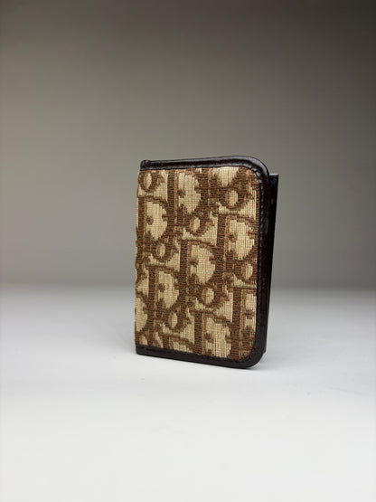 Vintage Dior Trotter Monogram Bifold Wallet Beige Brown