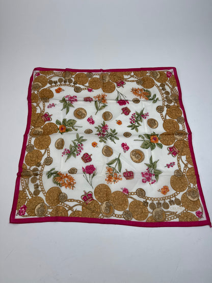 Vintage Celine Baroque Scarf Gold Red