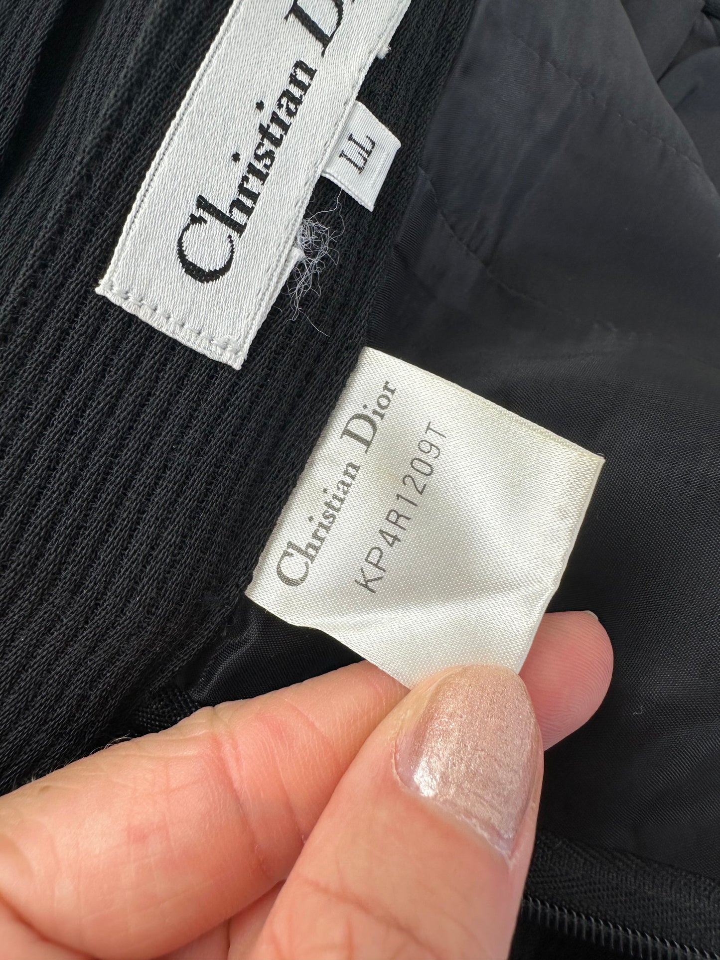 Vintage Dior Pleated Skirt Black c. 2000s XL