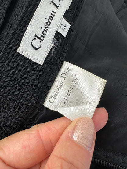 Vintage Dior Pleated Skirt Black c. 2000s XL