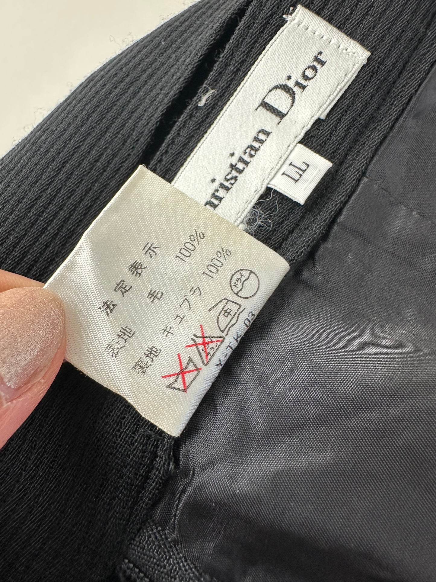 Vintage Dior Pleated Skirt Black c. 2000s XL