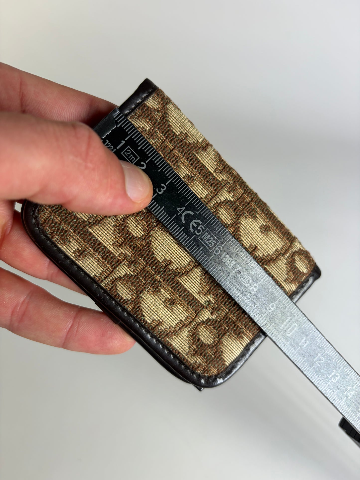 Vintage Dior Trotter Monogram Bifold Wallet Beige Brown