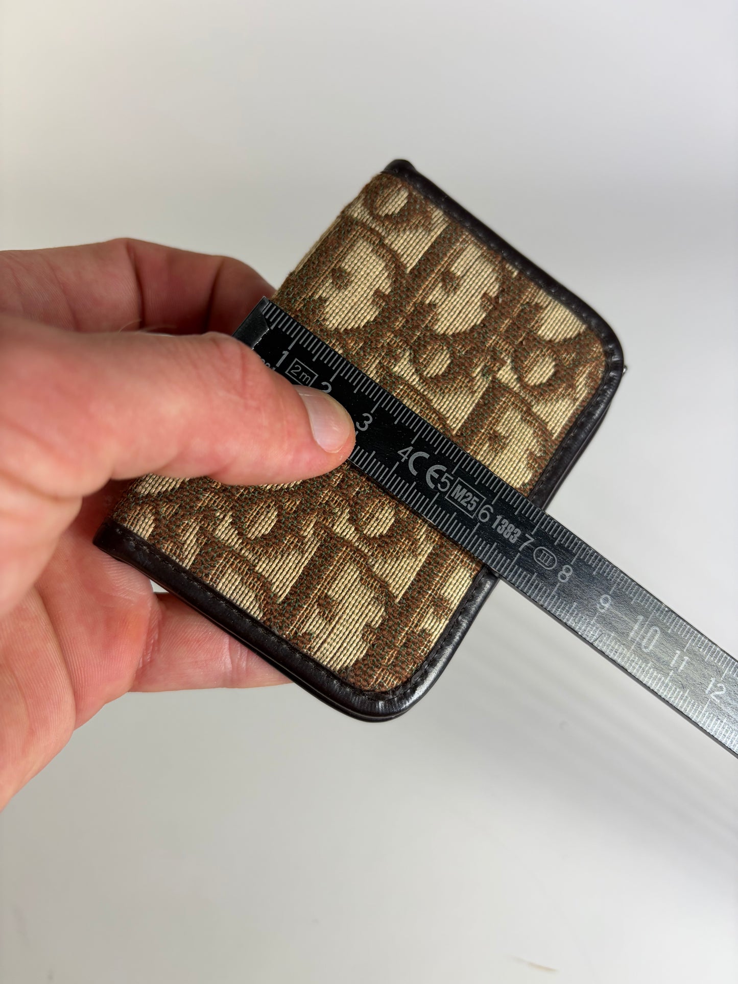 Vintage Dior Trotter Monogram Bifold Wallet Beige Brown