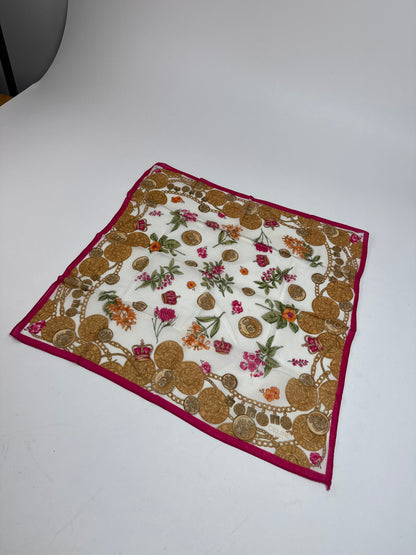 Vintage Celine Baroque Scarf Gold Red