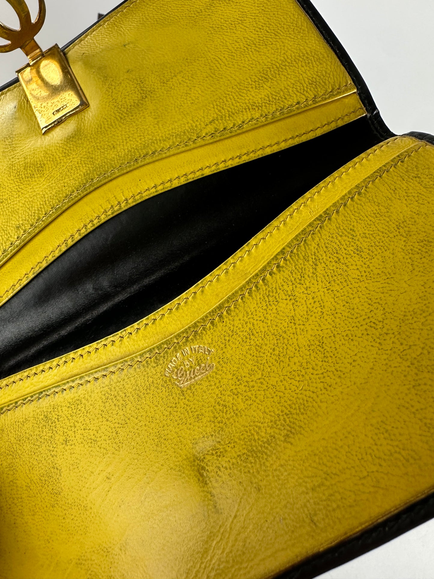 Vintage Gucci GG Leather Long Wallet Black