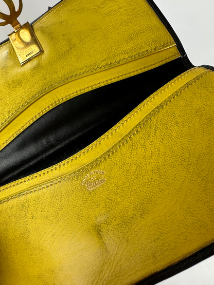 Vintage Gucci GG Leather Long Wallet Black