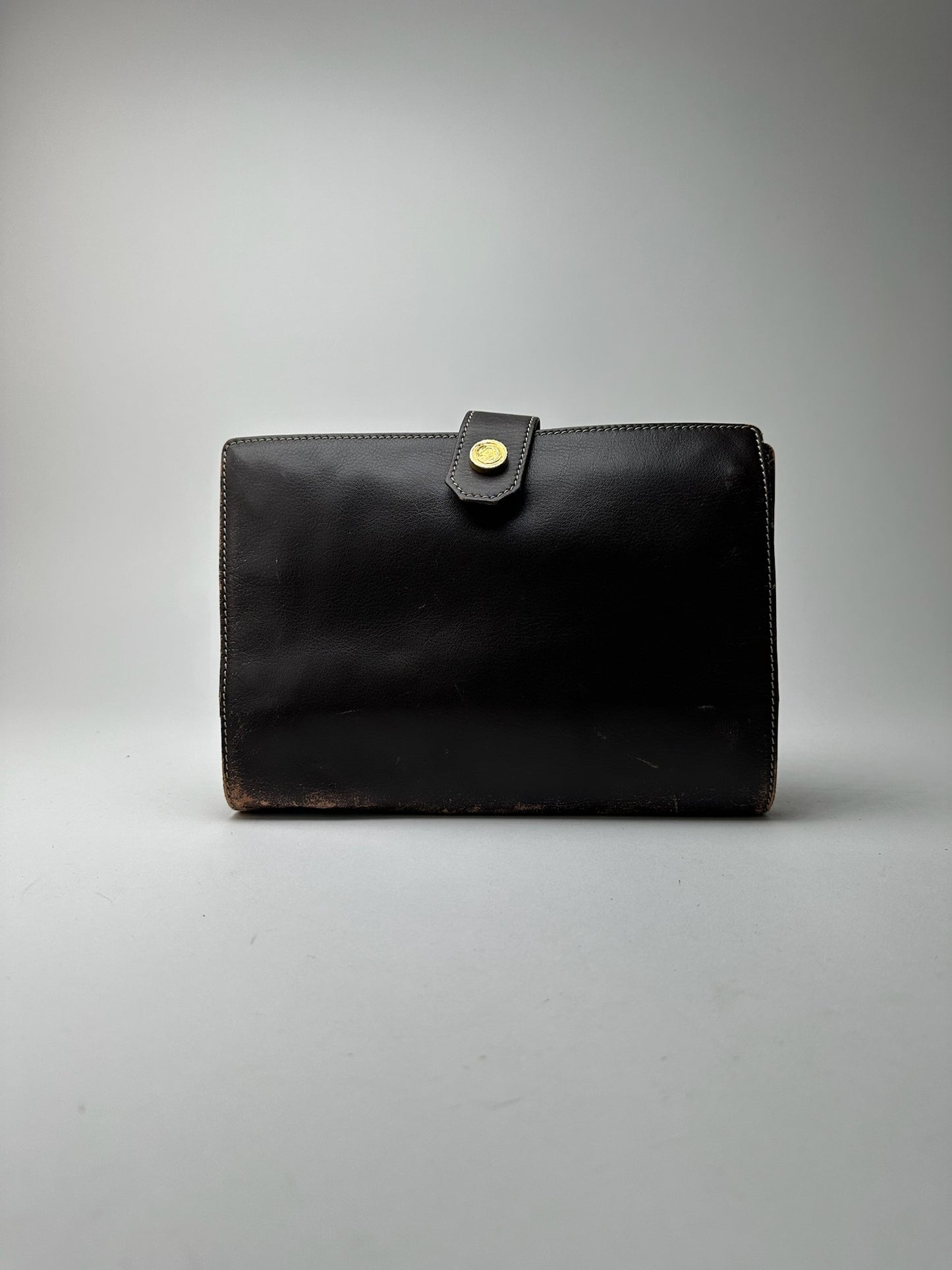 Pochette vintage en cuir Loewe Madrid marron