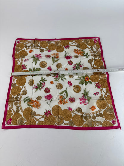 Vintage Celine Baroque Scarf Gold Red